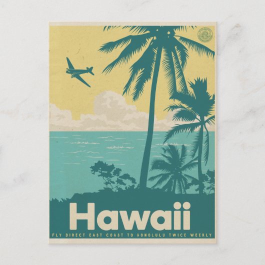  Briefkaart van Honolulu Aviation Travel (Voorkant)