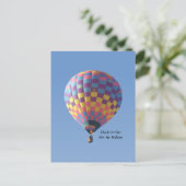 Briefkaart van hot-luchtballon voor check-out (Staand voorkant)