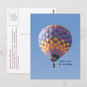 Briefkaart van hot-luchtballon voor check-out (Voorkant / Achterkant)