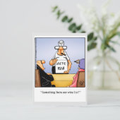Briefkaart van Humor van wijn "spectickles" (Staand voorkant)