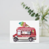 briefkaart van ijsscheurwagen (Staand voorkant)