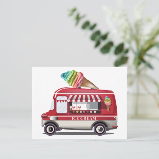 briefkaart van ijsscheurwagen (Staand voorkant)