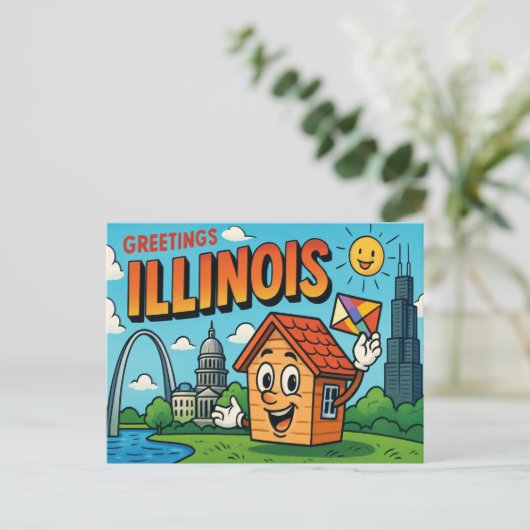 BRIEFKAART VAN ILLINOIS (Staand voorkant)