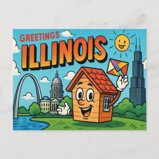 BRIEFKAART VAN ILLINOIS (Voorkant)
