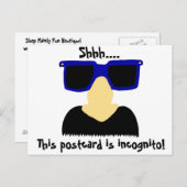 Briefkaart van Incognito Mustache & Glasses (Voorkant / Achterkant)