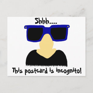 Briefkaart van Incognito Mustache & Glasses