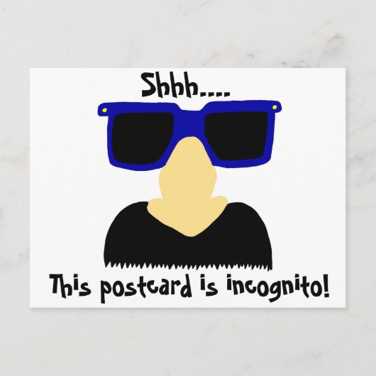 Briefkaart van Incognito Mustache & Glasses (Voorkant)