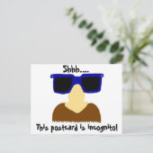 Briefkaart van Incognito Mustache & Glasses (Staand voorkant)