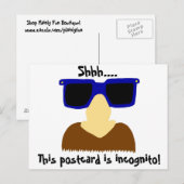 Briefkaart van Incognito Mustache & Glasses (Voorkant / Achterkant)