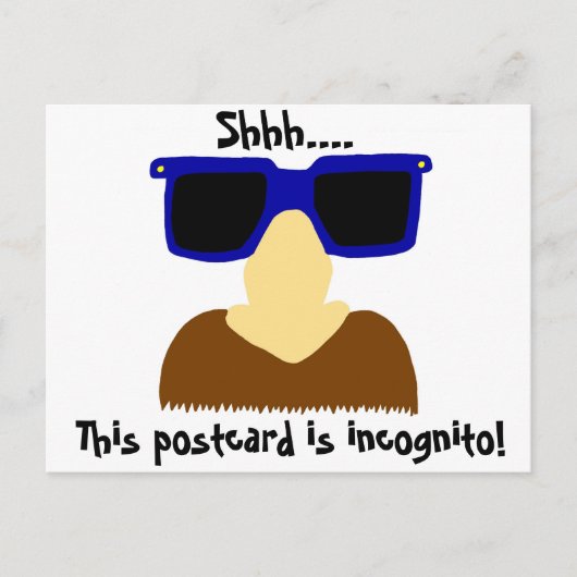 Briefkaart van Incognito Mustache & Glasses (Voorkant)