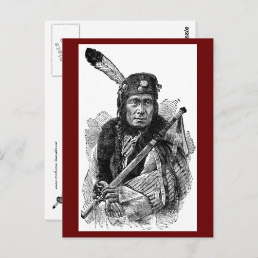 Briefkaart van Indiaas opperhoofd (Voorkant / Achterkant)