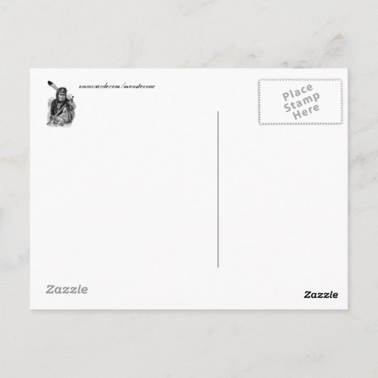 Briefkaart van Indiaas opperhoofd (Achterkant)