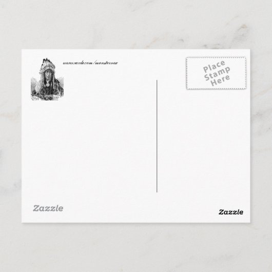 Briefkaart van Indiaas opperhoofd (Achterkant)