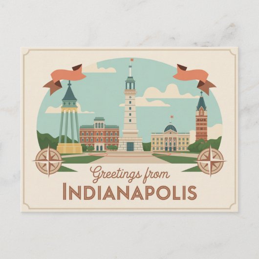 Briefkaart van Indianapolis | Groeten van (Voorkant)