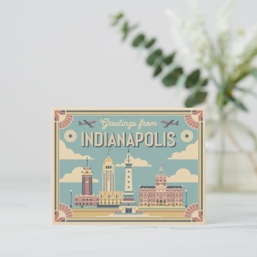  Briefkaart van Indianapolis | Groeten van (Staand voorkant)
