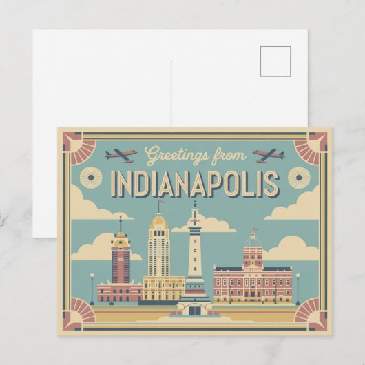  Briefkaart van Indianapolis | Groeten van (Voorkant / Achterkant)