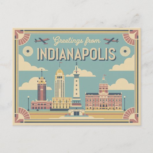  Briefkaart van Indianapolis | Groeten van (Voorkant)