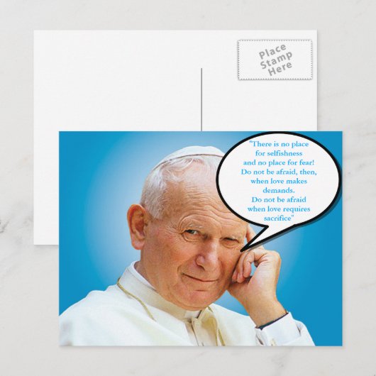 Briefkaart van Johannes Paulus II Karol Wojtyla (Voorkant / Achterkant)