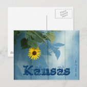 Briefkaart van Kansas: Zonnebloemblauw (Voorkant / Achterkant)