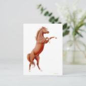 Briefkaart van kastanjepaarden (Staand voorkant)