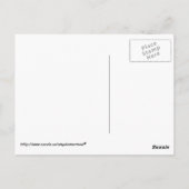 Briefkaart van kat met krasende post. (Achterkant)