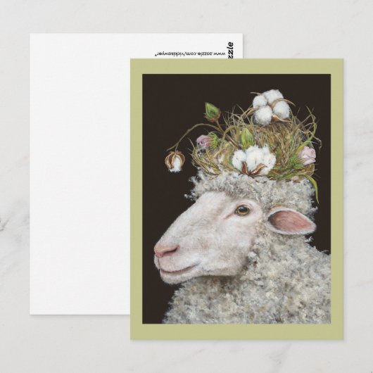 briefkaart van katoenwol (Voorkant / Achterkant)