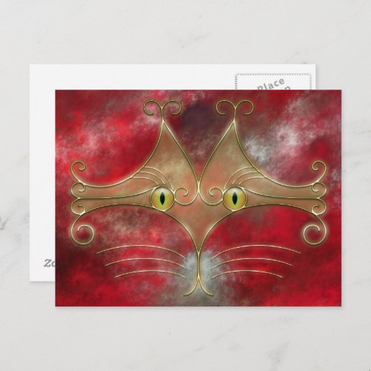 Briefkaart van katten-ogen (Voorkant / Achterkant)