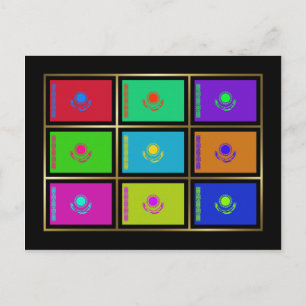 Briefkaart van Kazachse multihue-vlaggen