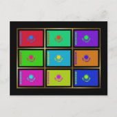 Briefkaart van Kazachse multihue-vlaggen (Voorkant)