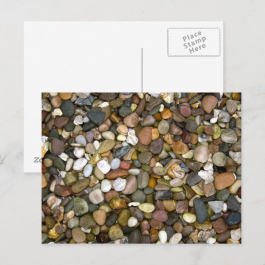 Briefkaart van kebbels/stenen (Voorkant / Achterkant)