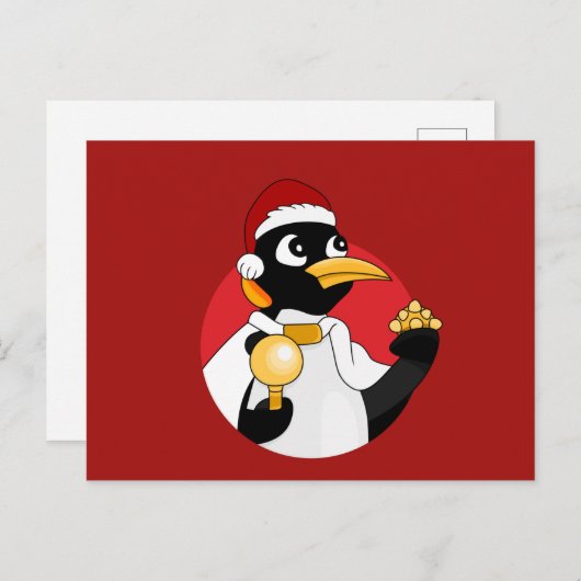 Briefkaart van keizerpinguïn cartoon (Voorkant / Achterkant)