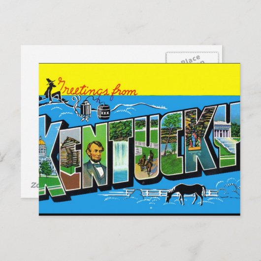  Briefkaart van Kentucky (Voorkant / Achterkant)