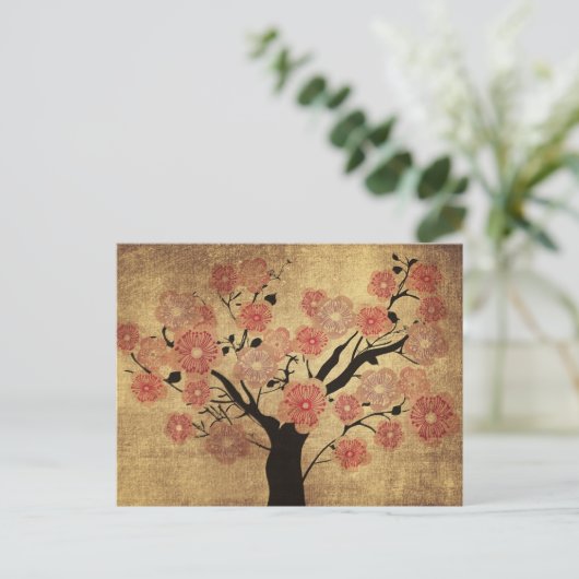 Briefkaart van kersenbomen (Staand voorkant)