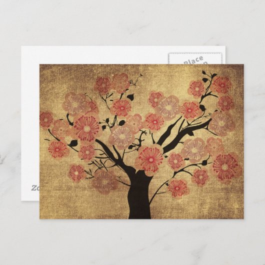 Briefkaart van  kersenbomen (Voorkant / Achterkant)