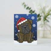Briefkaart van Kerstmis Bullmastiff van Kawaii het (Staand voorkant)
