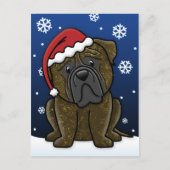 Briefkaart van Kerstmis Bullmastiff van Kawaii het (Voorkant)