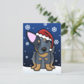 Briefkaart van Kerstmis Heeler van Kawaii het (Staand voorkant)