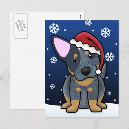 Briefkaart van Kerstmis Heeler van Kawaii het (Voorkant / Achterkant)