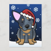 Briefkaart van Kerstmis Heeler van Kawaii het (Voorkant)