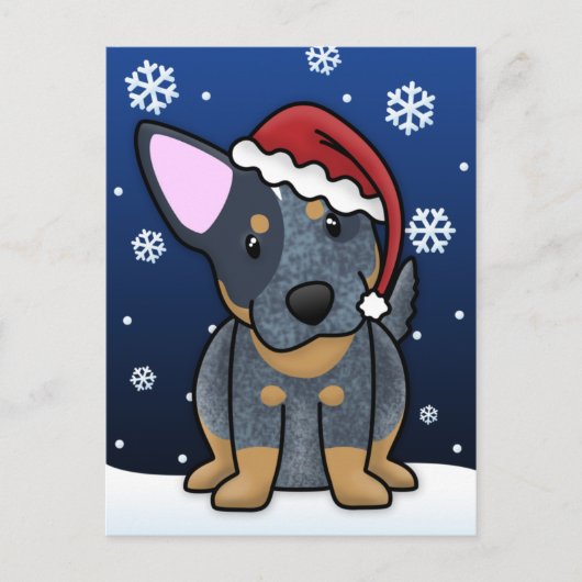 Briefkaart van Kerstmis Heeler van Kawaii het (Voorkant)