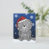 Briefkaart van Kerstmis Puli van Kawaii het Witte (Staand voorkant)