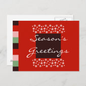 Briefkaart van Kerstmis van Bordeaux het Rode Roze (Voorkant / Achterkant)