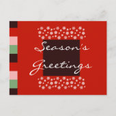 Briefkaart van Kerstmis van Bordeaux het Rode Roze (Voorkant)