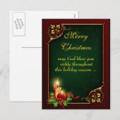 Briefkaart van Kerstmis van de douane het Vrolijke (Voorkant / Achterkant)