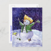 Briefkaart van Kerstmis van de kaas het Hoofd (Voorkant / Achterkant)