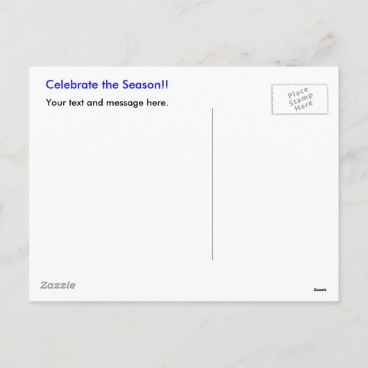 Briefkaart van Kerstmis van de kaas het Hoofd (Achterkant)