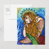 Briefkaart van Kerstmis van de Kunst van de Engel (Voorkant / Achterkant)