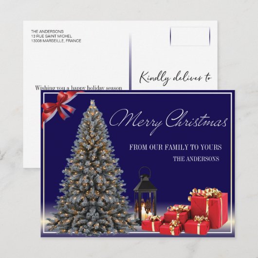 Briefkaart van Kerstmis van de luxe het Vrolijke (Voorkant / Achterkant)