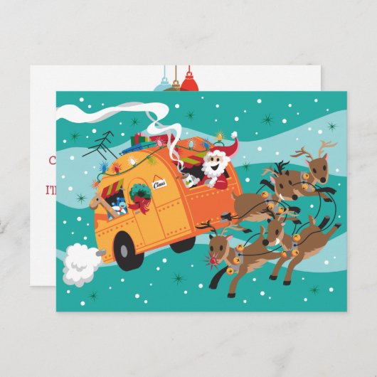 Briefkaart van Kerstmis van de Reis van de (Voorkant / Achterkant)