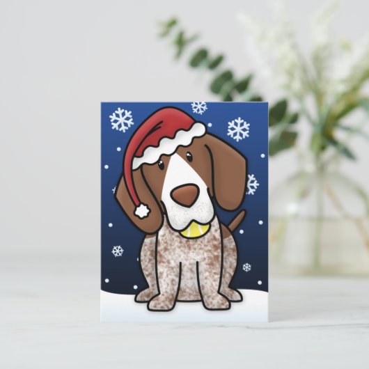 Briefkaart van Kerstmis van de Wijzer Shorthair (Staand voorkant)